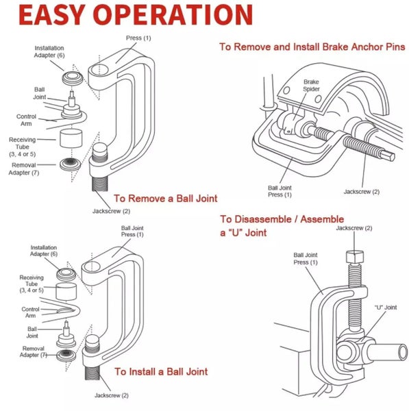 4 in 1 Ball Joint Service Auto Tool Kit 2WD & 4WD Car Repair Remover Installer Carousel 2