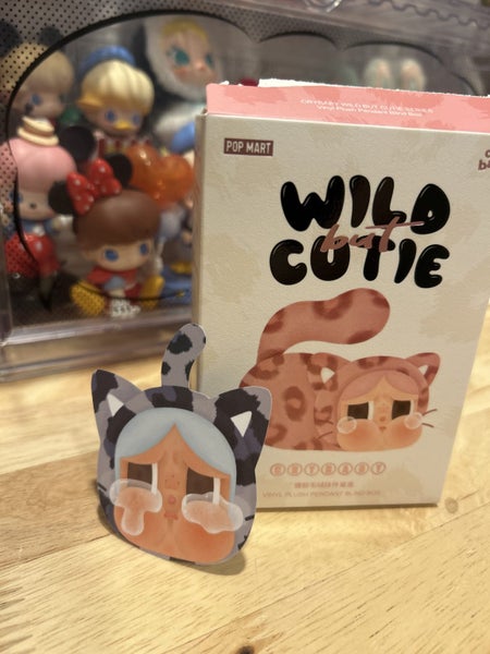 Popmart crybaby wild but cutie vinyl face plush Carousel 1