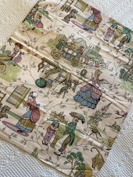 Asmall piece of vintage SANDERSON Nursery Rhymes cotton Carousel 1