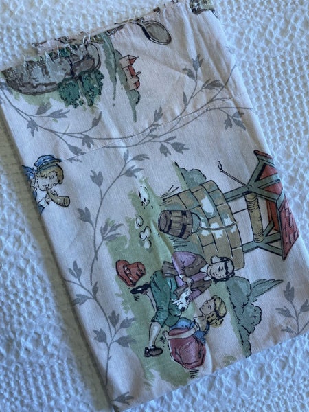 A small piece of vintage SANDERSON Nursery Rhymes cotton Carousel 3