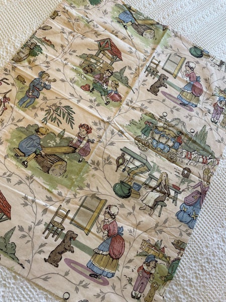A small piece of vintage SANDERSON Nursery Rhymes cotton Carousel 1