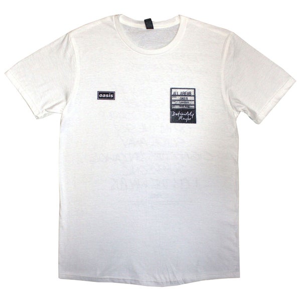 Oasis Definitely Maybe AAA Setlist T Shirt Carousel 1