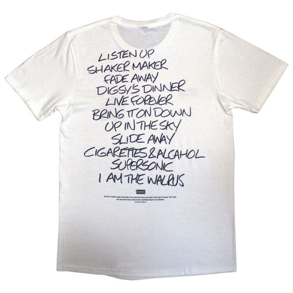 Oasis Definitely Maybe AAA Setlist T Shirt Carousel 2