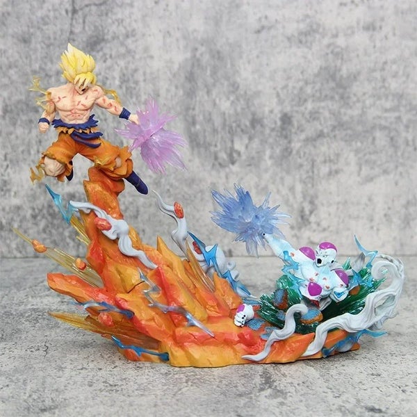25cm Anime Dragon Ball Son Goku Vs Frieza Action Figures Pvc Model Doll Carousel 1