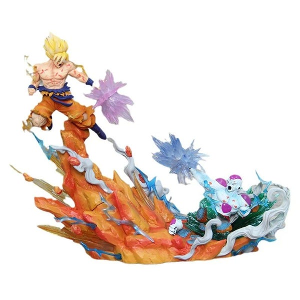 25cm Anime Dragon Ball Son Goku Vs Frieza Action Figures Pvc Model Doll Carousel 2