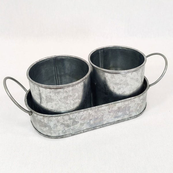 2 Pots With Oval Tray by Backyard Carousel 2