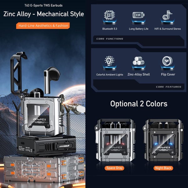 Parallel Wireless Gaming Earbuds Tws Bluetooth Black Carousel 2