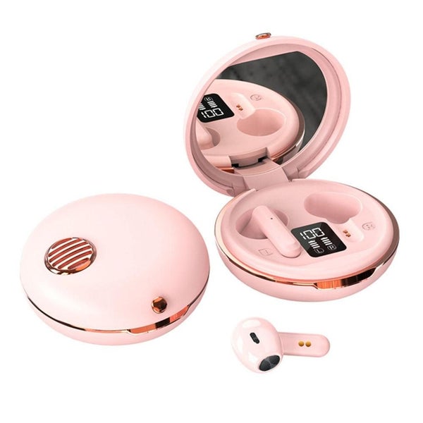 Parallel Wireless Hifi Stereo Earphones With Charging Case And Make Up Mirror Pi Carousel 1