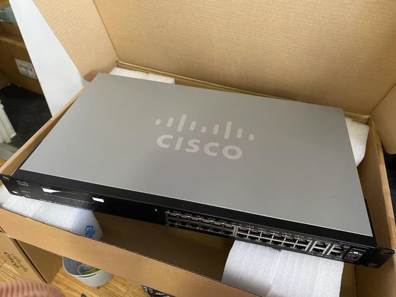 *$1 Reserve* Cisco SG300-28P 28 Port Gigabit PoE Managed Switch Carousel 7