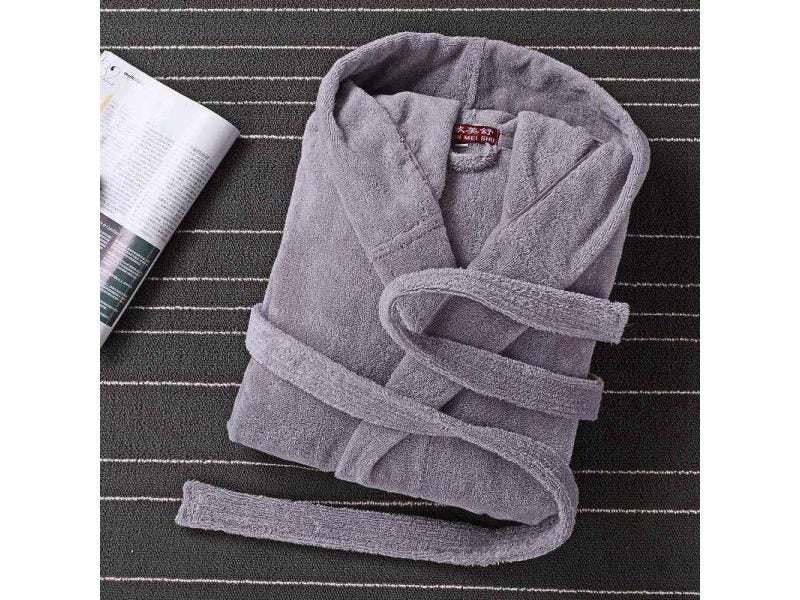 Winter Men's Bathrobe XXL Thick Warm Long Robe For Wedding/bridesmaid Carousel 1