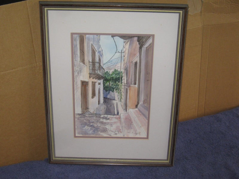 Doris Dutch - Alleyway On The Hill - Pen and wash original artwork628632424332831124