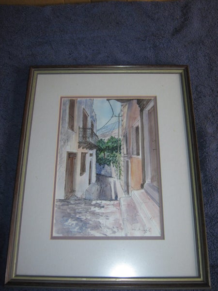 Doris Dutch - Alleyway On The Hill - Pen and wash original artwork62863242433283113