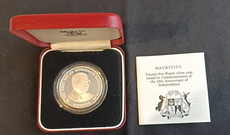1978 Mauritius 25 Rupee Silver Proof Coin Carousel 1