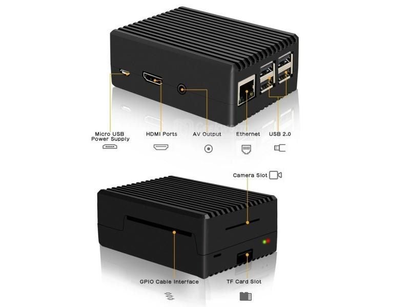 Raspberry Pi 3 Case Pi 3B Aluminum Alloy Passive Cooling Housing Carousel 1