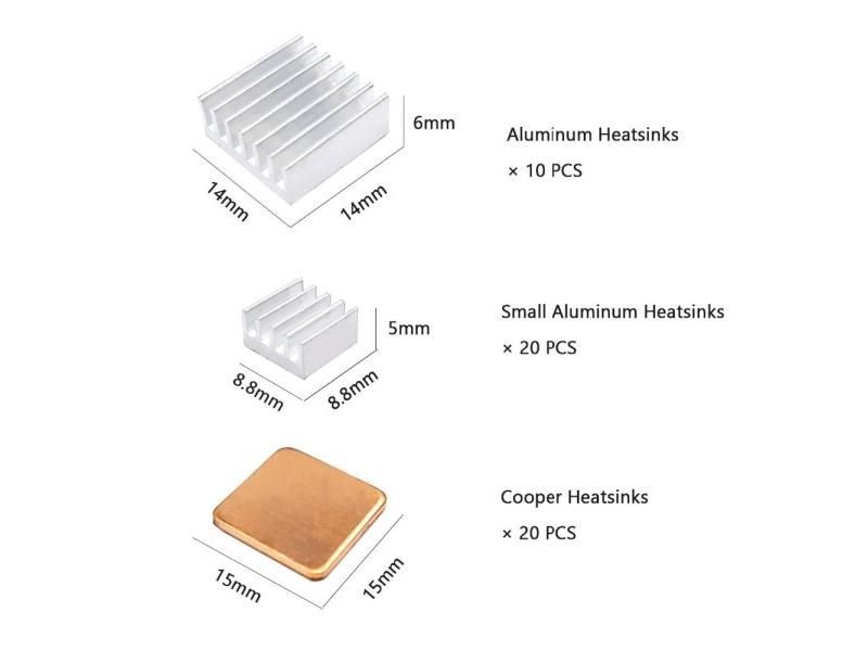 40 PCS Raspberry Pi Heatsink Kit For B B 2 3 With Copper Pad Shims Adhesive Carousel 1