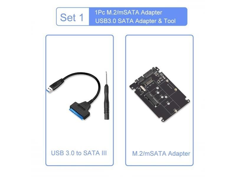 Onvian M.2/NGFF/MSATA To SATA 3.0 Adapter With Cable For PC Laptop Carousel 1