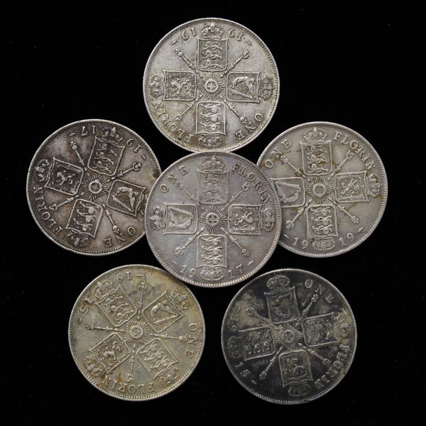 UK SITRLING SILVER FLORINS! 2 OZ SILVER! $1 RESERVE! Carousel 1