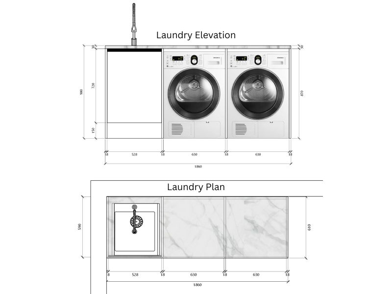 1860mm Laundry with Engineering Stone Top62863243135874113