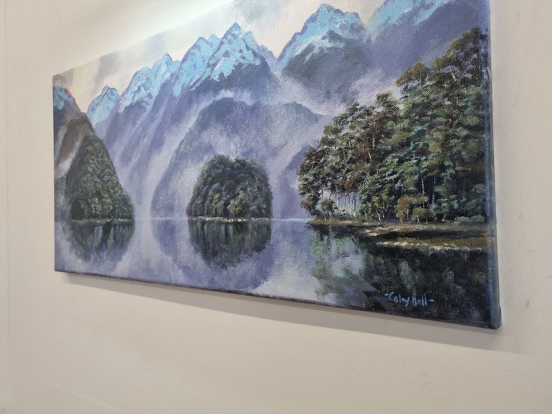 Morning Mists Fiordland - Caley Hall Fine Art Original Oil Painting Carousel 1