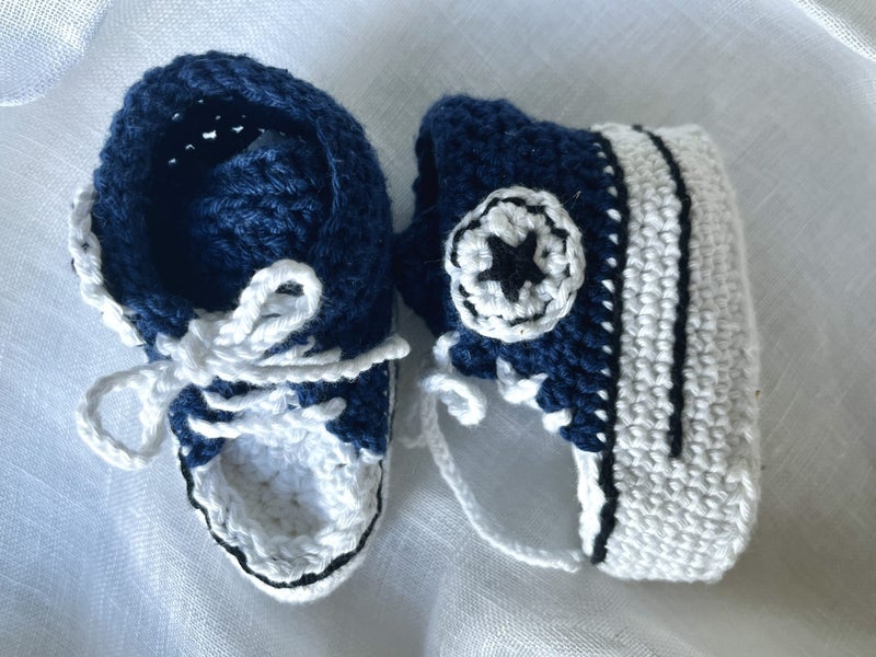 Brand New Handmade Baby Converse Booties – Navy (RRP $79–$99)62863858514049111