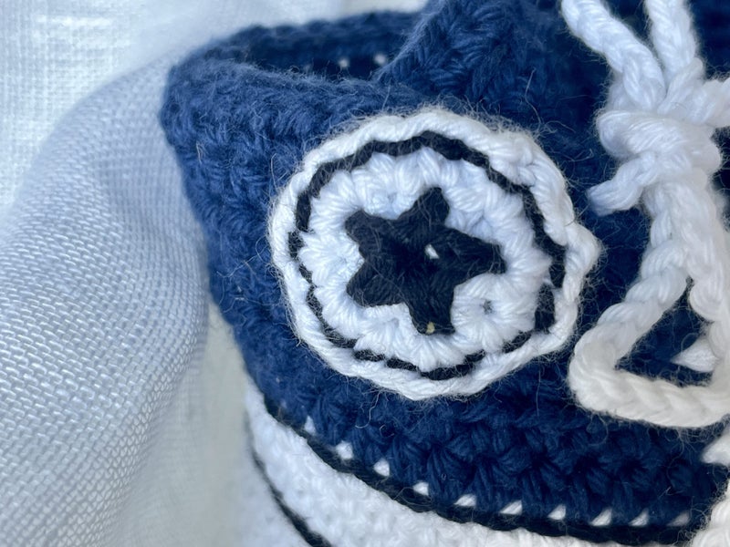 Brand New Handmade Baby Converse Booties – Navy (RRP $79–$99)62863858514049112