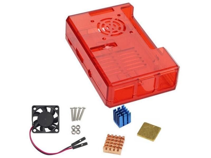 ABS Protective Case Cover With Cooling Fan Heat Sink For Raspberry Pi 4B 4 3 B Carousel 1