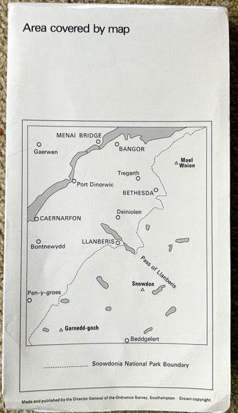 1977 Ordnance Survey Map of ‘Snowdonia National Park’ Carousel 2