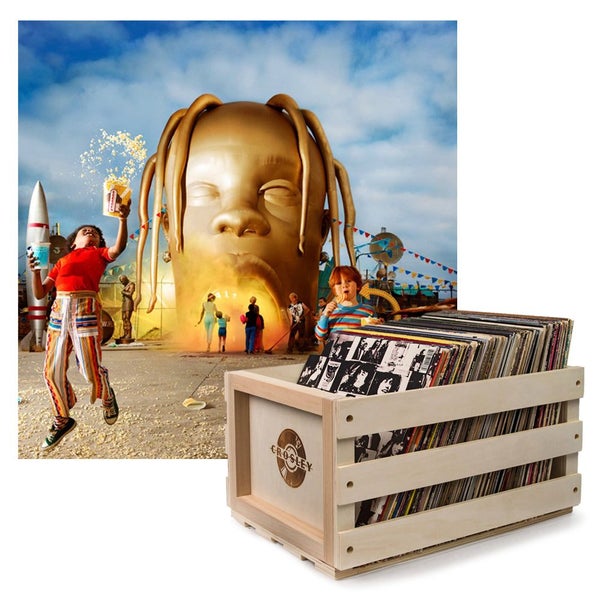 Crosley Record Storage Crate Travis Scott Astroworld Vinyl Album Bundle Carousel 1