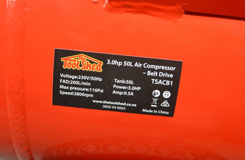 ToolShed Air Compressor Belt Drive 3HP 50 Litre TSACB1 Carousel 7