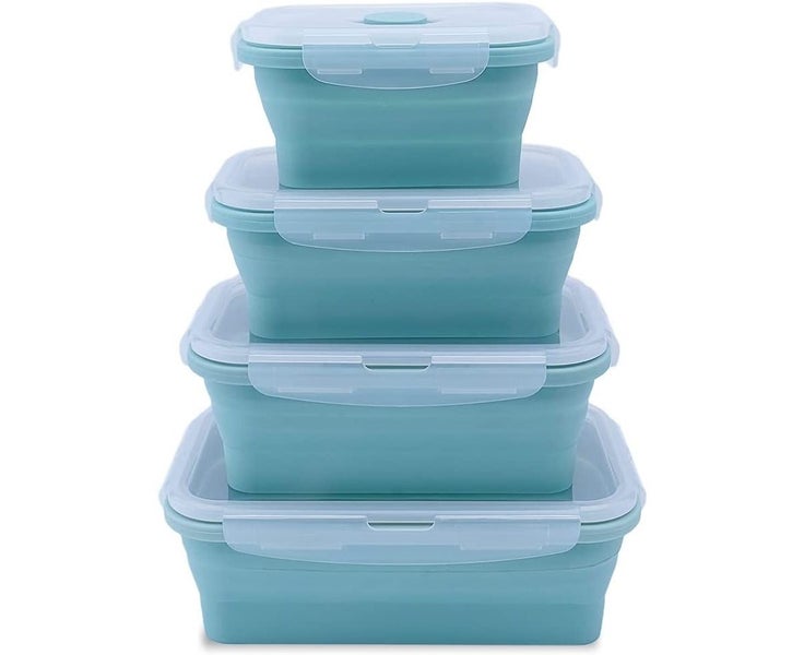 Set of 4 Collapsible Silicone Food Storage Container With BPA Free, Leftover Carousel 2