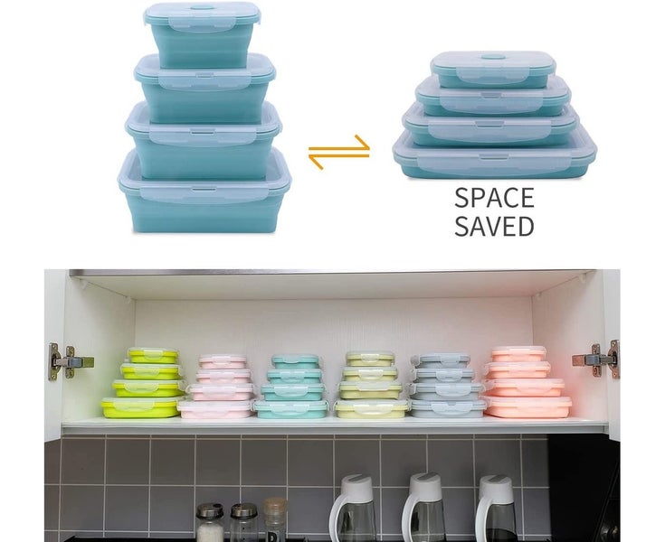Set of 4 Collapsible Silicone Food Storage Container With BPA Free, Leftover Carousel 5