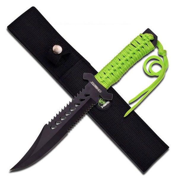 Z-Hunter Green Paracord Wrapped Serrated Knife Carousel 1