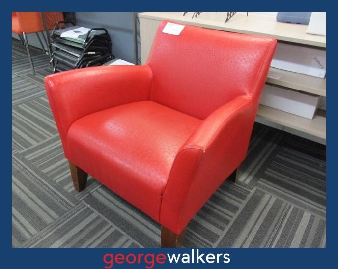 PR5889 Red Leatherette Low Armchair Carousel 1