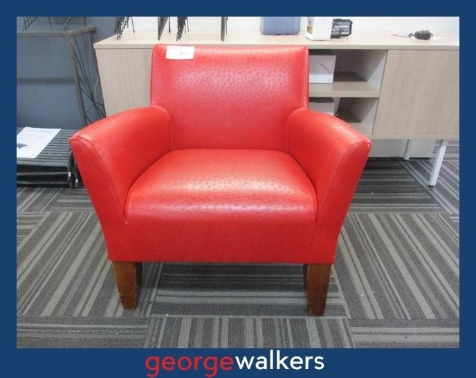PR5889 Red Leatherette Low Armchair Carousel 4