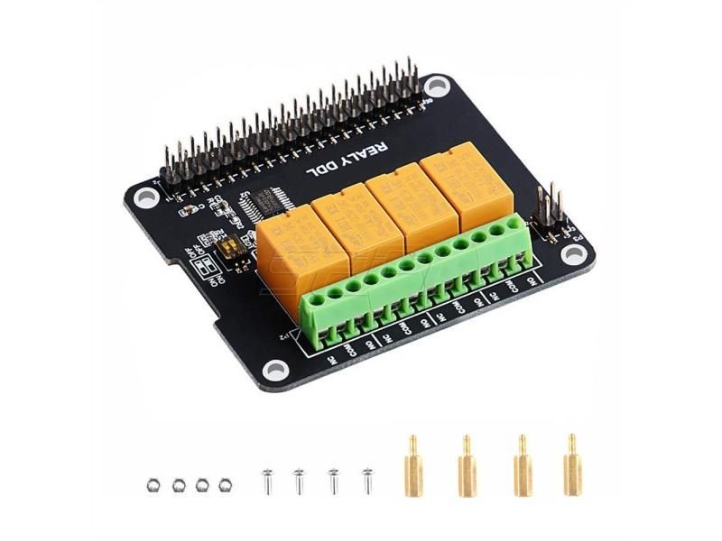 4 Channel Relay Hat Board For Raspberry Pi 4B/3B /3B/2B Not Include RPi Board Carousel 1