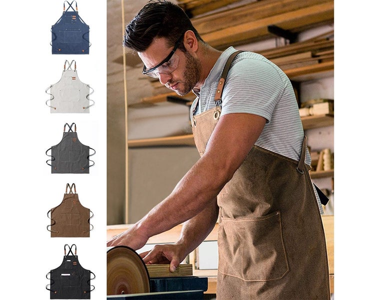 Split Apron with Adjustable Straps,Chef Apron-Cross Back Apron for Men Women Carousel 5