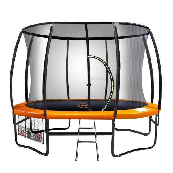 Kahuna 10Ft Round Trampoline With Ladder Net Safety Pad Cover Orange Outdoor Toy Carousel 1