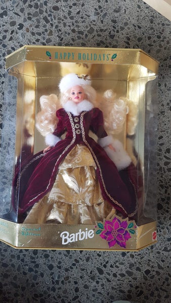 Vintage 1996 Rare Happy Holidays Barbie Doll Carousel 18