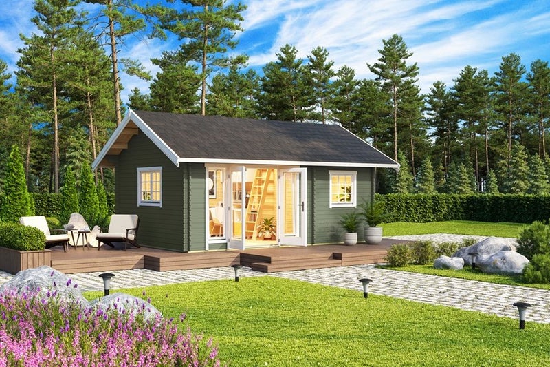 PRE ORDER SPECIAL Warm Double Glazed KITSET CABIN 5.75mx3.9m (22m2+8m2 loft) Carousel 2
