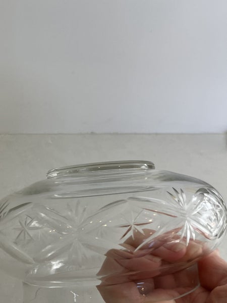 Large vintage powder bowl/vanity jar with silver plate lid62949053878147113