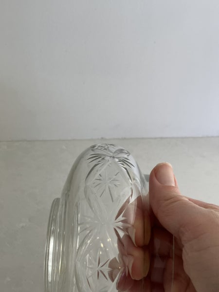 Large vintage powder bowl/vanity jar with silver plate lid62949053878147114