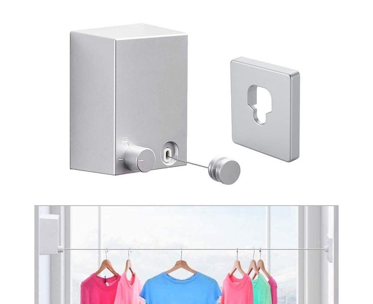 Retractable Clothesline Heavy Duty Clothing Line for Drying Clothes Wall Moun Carousel 1