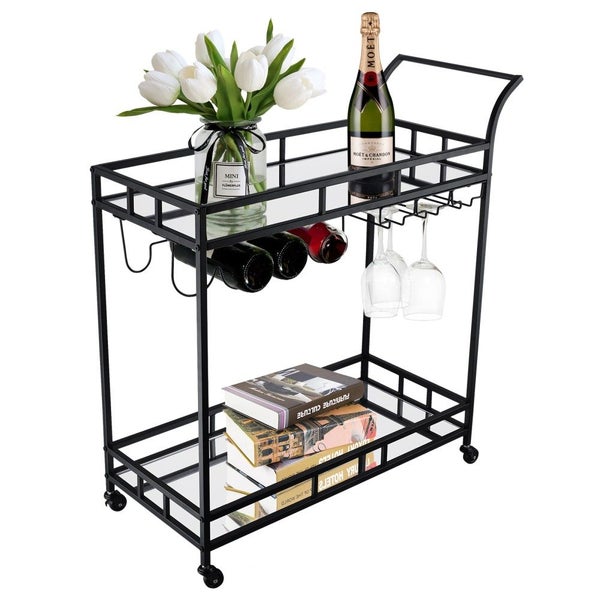 Bar Kitchen Trolley with Mirror Shelves Carousel 2
