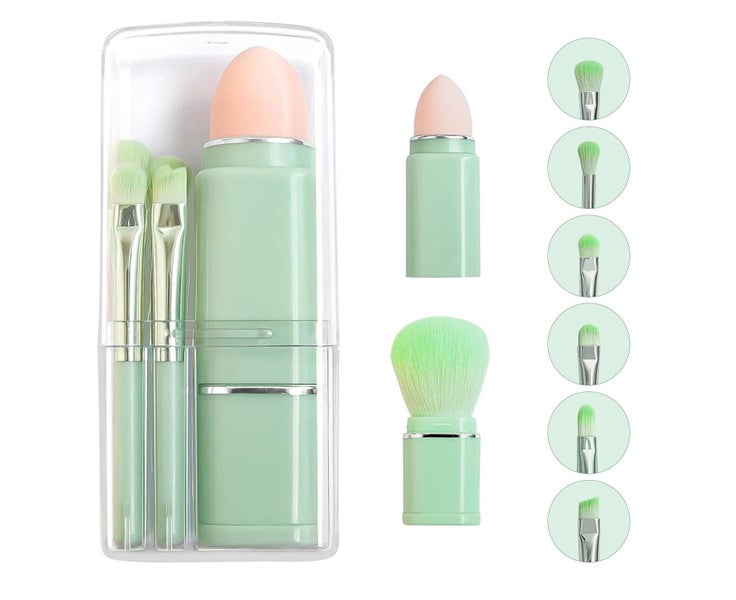 Set of 8 Travel Small Makeup Brush Portable - Travel Lip Brush,Eyeshadow Brus Carousel 1