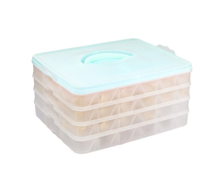 Refrigerator Fresh-keeping Plastic Storage Case Four Layers Portable Dumpling Carousel 1