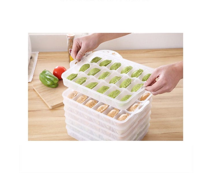 Refrigerator Fresh-keeping Plastic Storage Case Four Layers Portable Dumpling Carousel 2