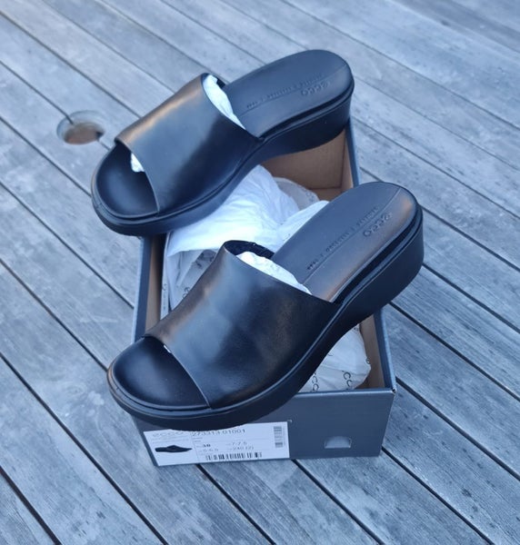 Ecco Womens Black Slides, New, size 38629984521160971125