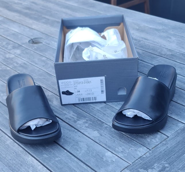 Ecco Womens Black Slides, New, size 3862998452116097111