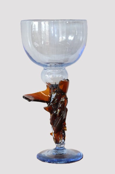 NZ Studio Art Glass Random Strapped Goblets Ruth Allen 199562863873157379112