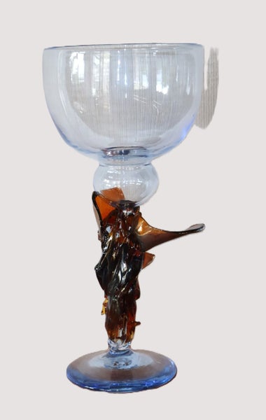 NZ Studio Art Glass Random Strapped Goblets Ruth Allen 199562863873157379113